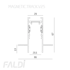 Изображение Встраиваемый магнитный шинопровод Magnetic Track V25