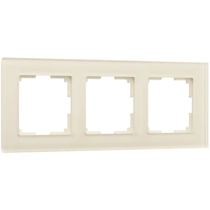 Изображение Рамка на 3 поста (молочный, стекло) W0031141