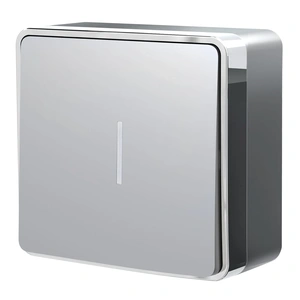 Изображение Выключатель одноклавишный с подсветкой Gallant (серебряный) W5010106