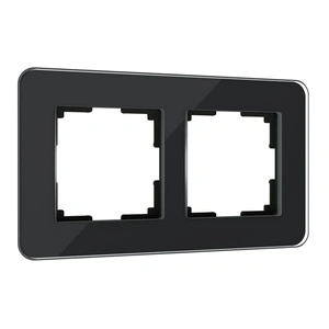 Изображение Рамка на 2 поста Elite (черный, стекло) W0022448