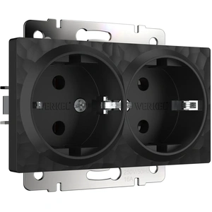 Изображение Розетка двойная с заземлением (черный) W1272008