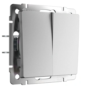 Изображение Выключатель двухклавишный проходной (серебряный матовый) W1122065