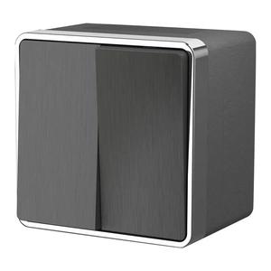 Изображение Выключатель двухклавишный влагозащищенный Gallant (графит рифленый) W5020204