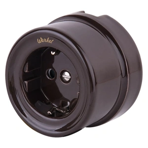 Изображение Розетка с заземлением (коричневый) Ретро W5671014