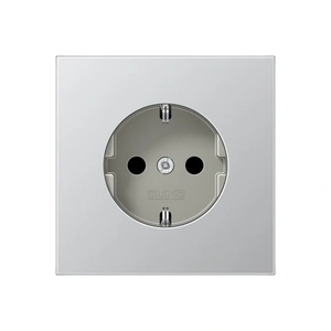 Изображение Розетка с заземлением 16А 250В LS-design алюминий A1520SW Jung