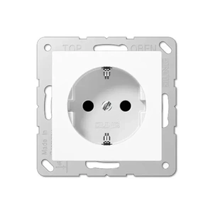 Изображение Розетка с заземлением и шторками 16А 250В EcoProfi Deco белый A1520SW Jung