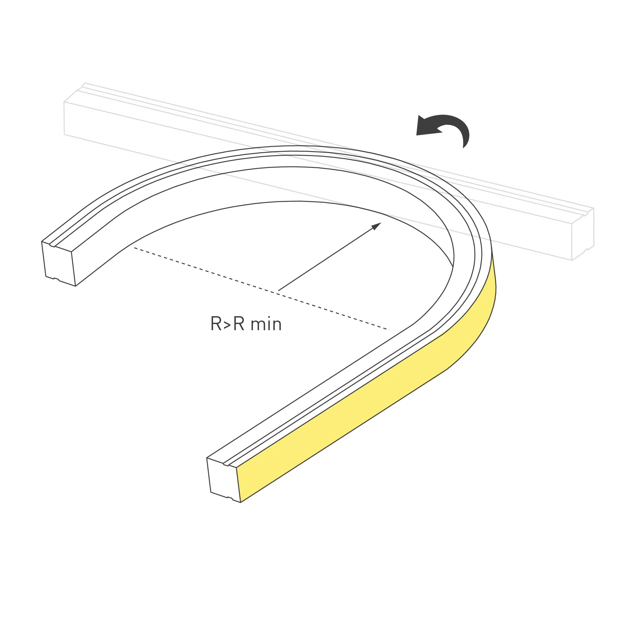 Грейзер THOR-TOP-B70-10x10mm 24V White6500 (15 W/m, IP67, 5m, wire x2) (Arlight, Вывод вниз, 3 года) - Изображение