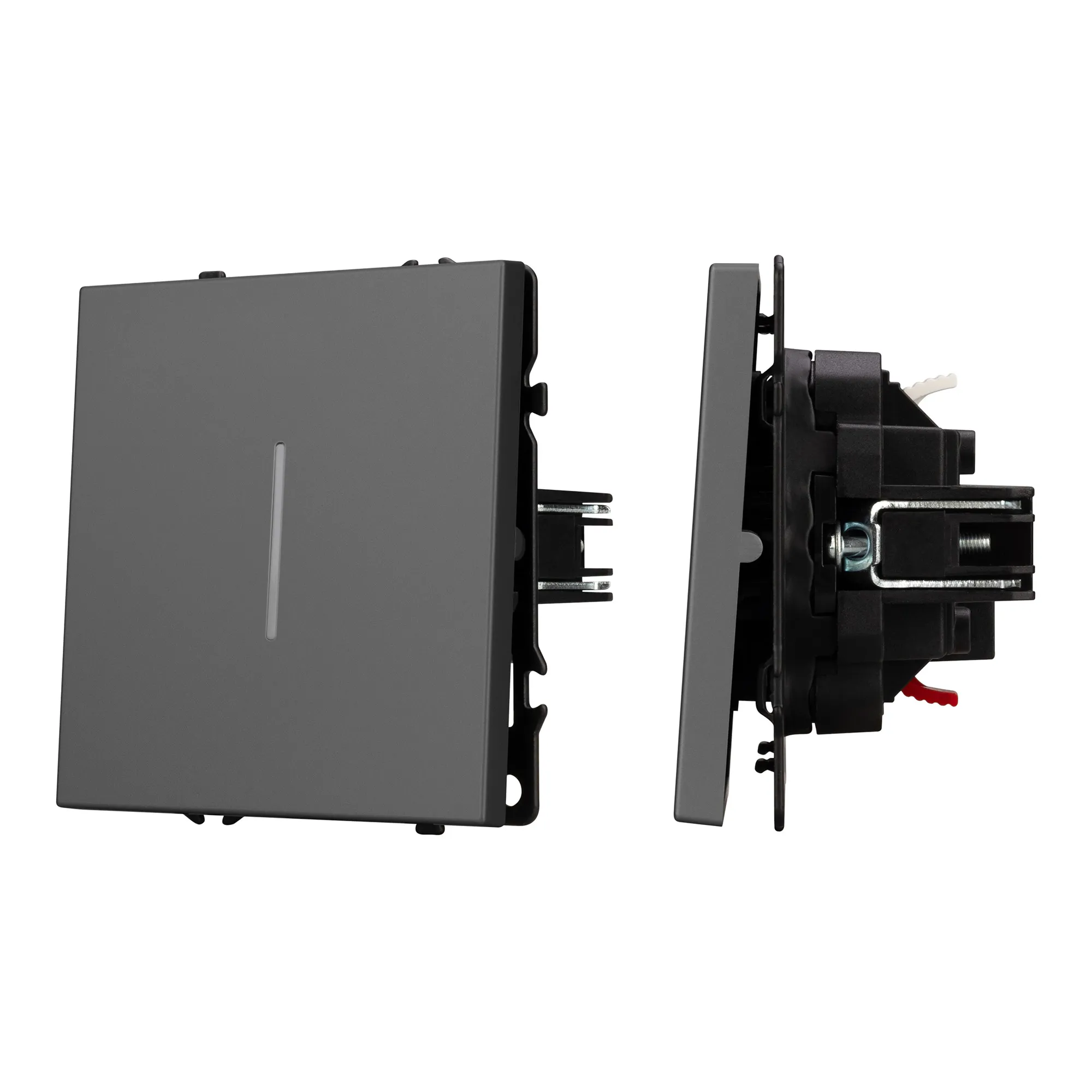 Механизм выключателя одноклавишный проходной LED SWT-NOBE-MKP1-SFPL-L-GR (230V, 10A) (Arlight, -) - Изображение