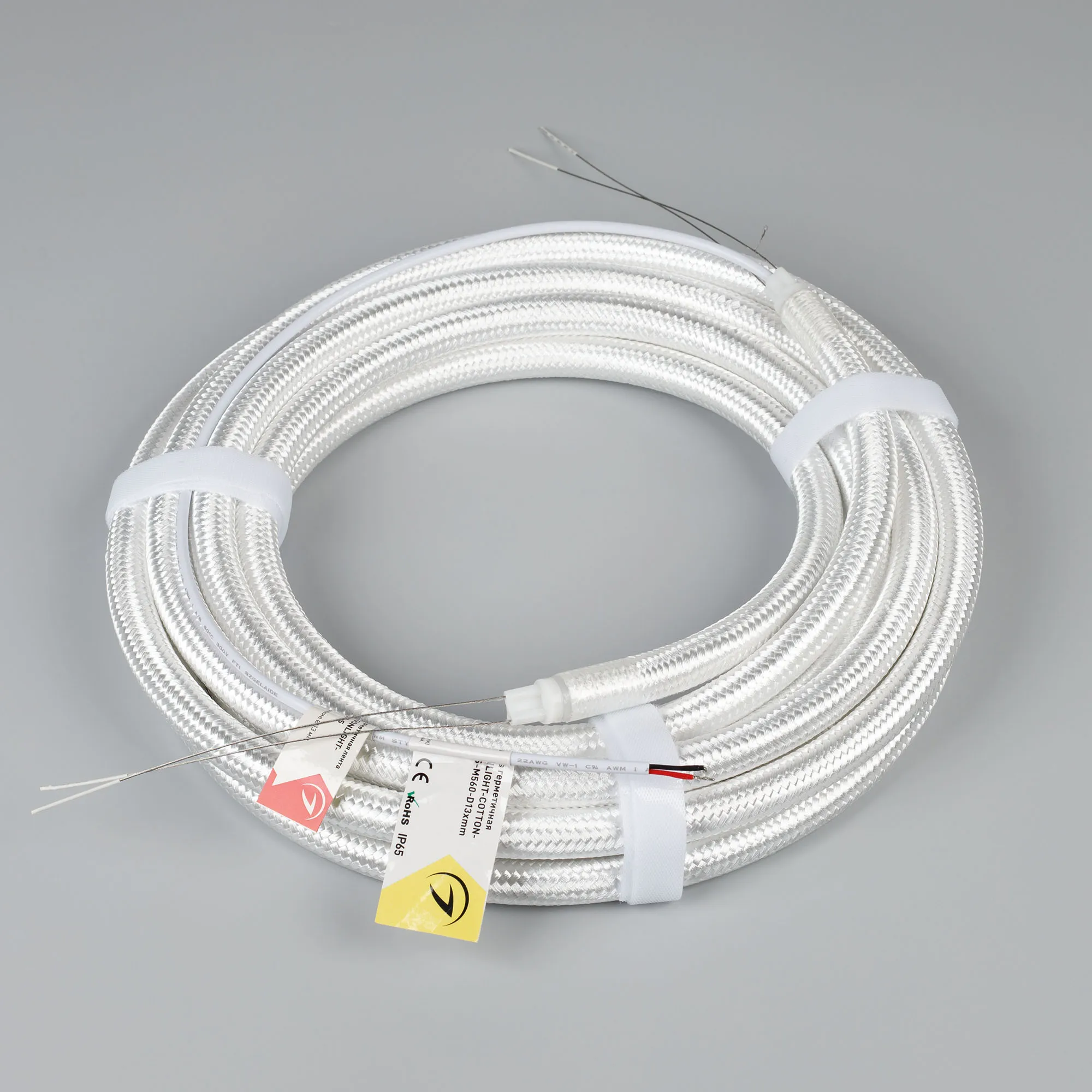 Лента светодиодная герметичная MOONLIGHT-COTTON-TOP-S-M560-D13xmm 24V Warm3000 (11 W/m, IP65, 5m, wire x1) (Arlight, Вывод прямой, 3 года) - Изображение