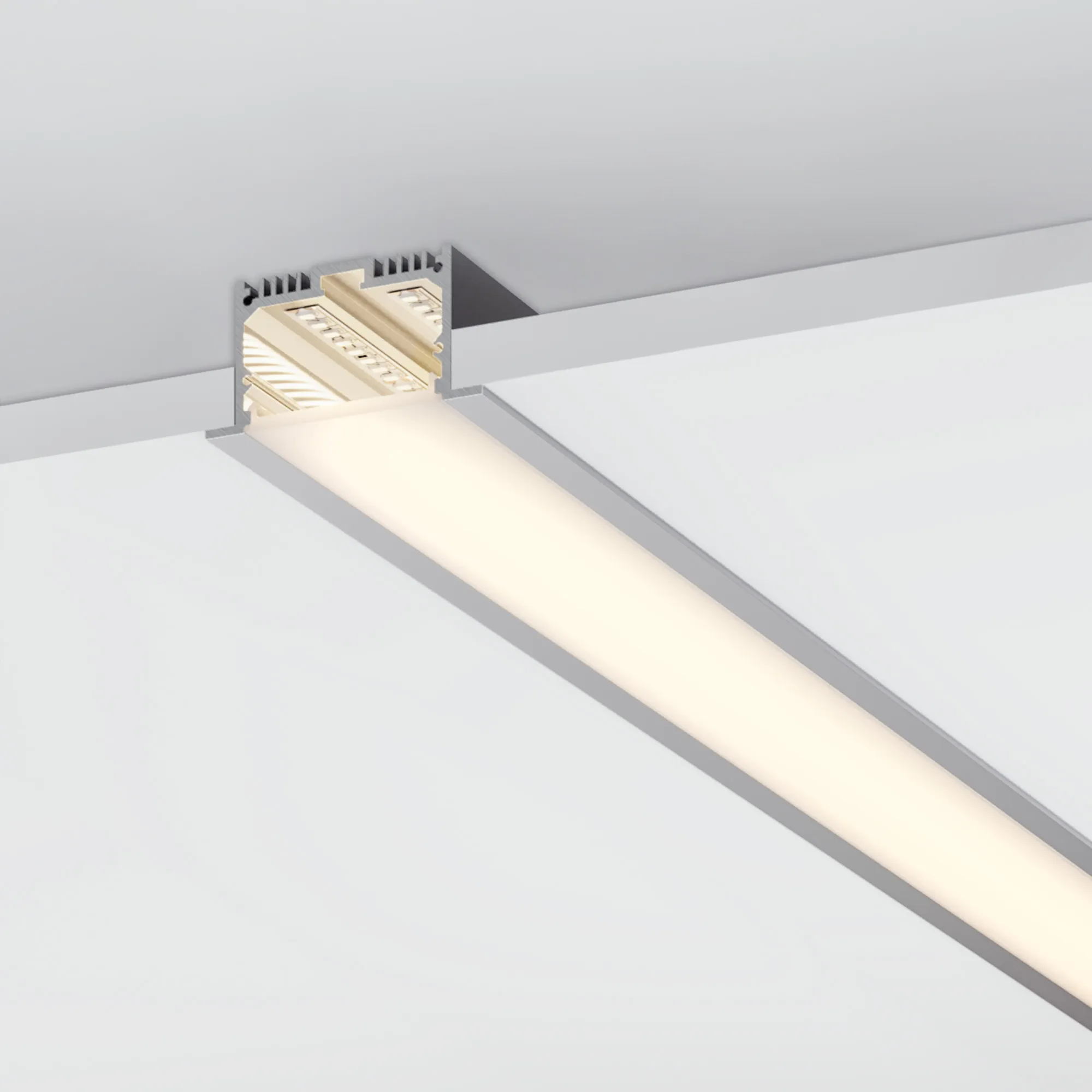 Профиль с экраном SL-LINIA62-F-2500 WHITE+OPAL (Arlight, Алюминий) - Изображение