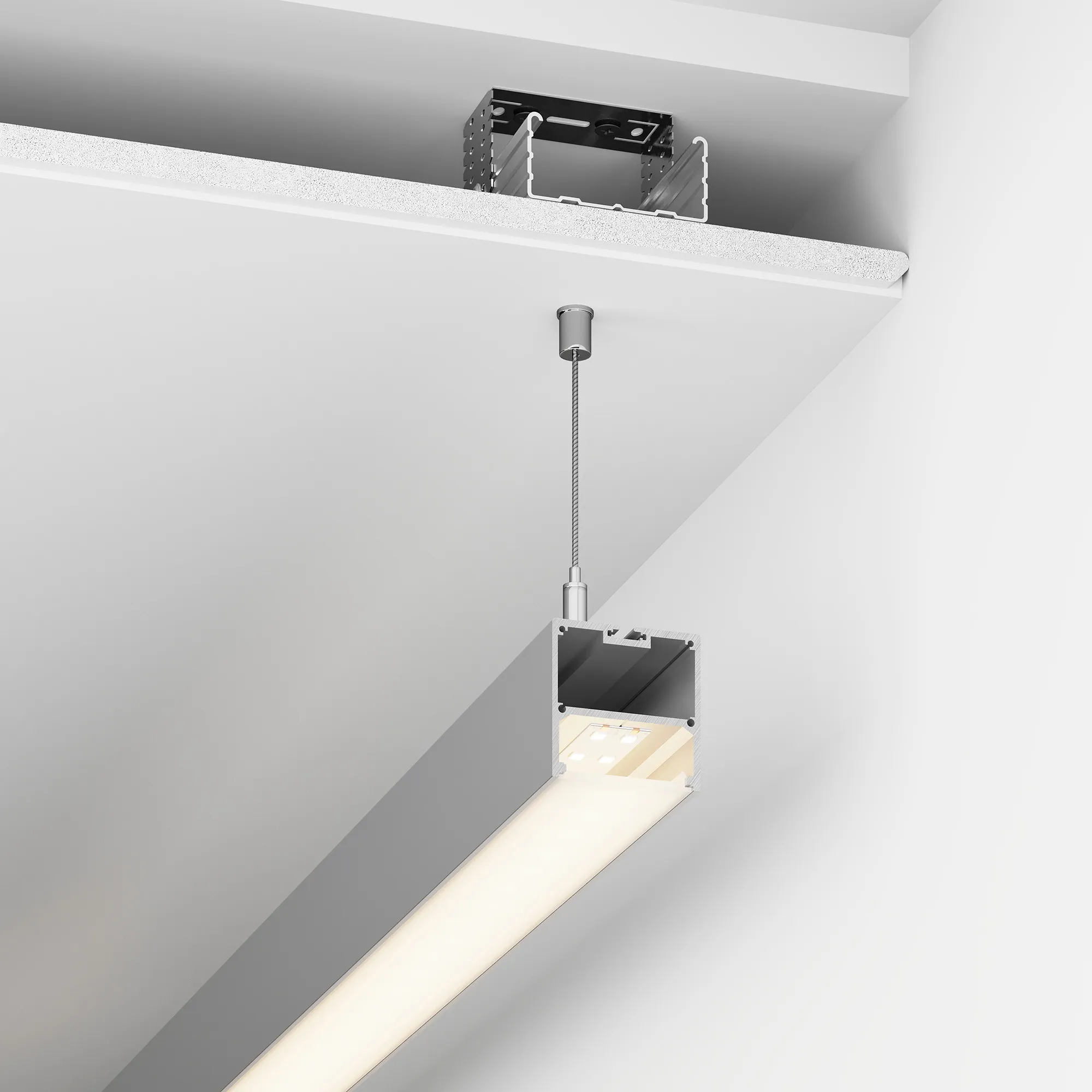 Профиль с экраном SL-LINE-5050-2500 ANOD+OPAL (Arlight, Алюминий) - Изображение