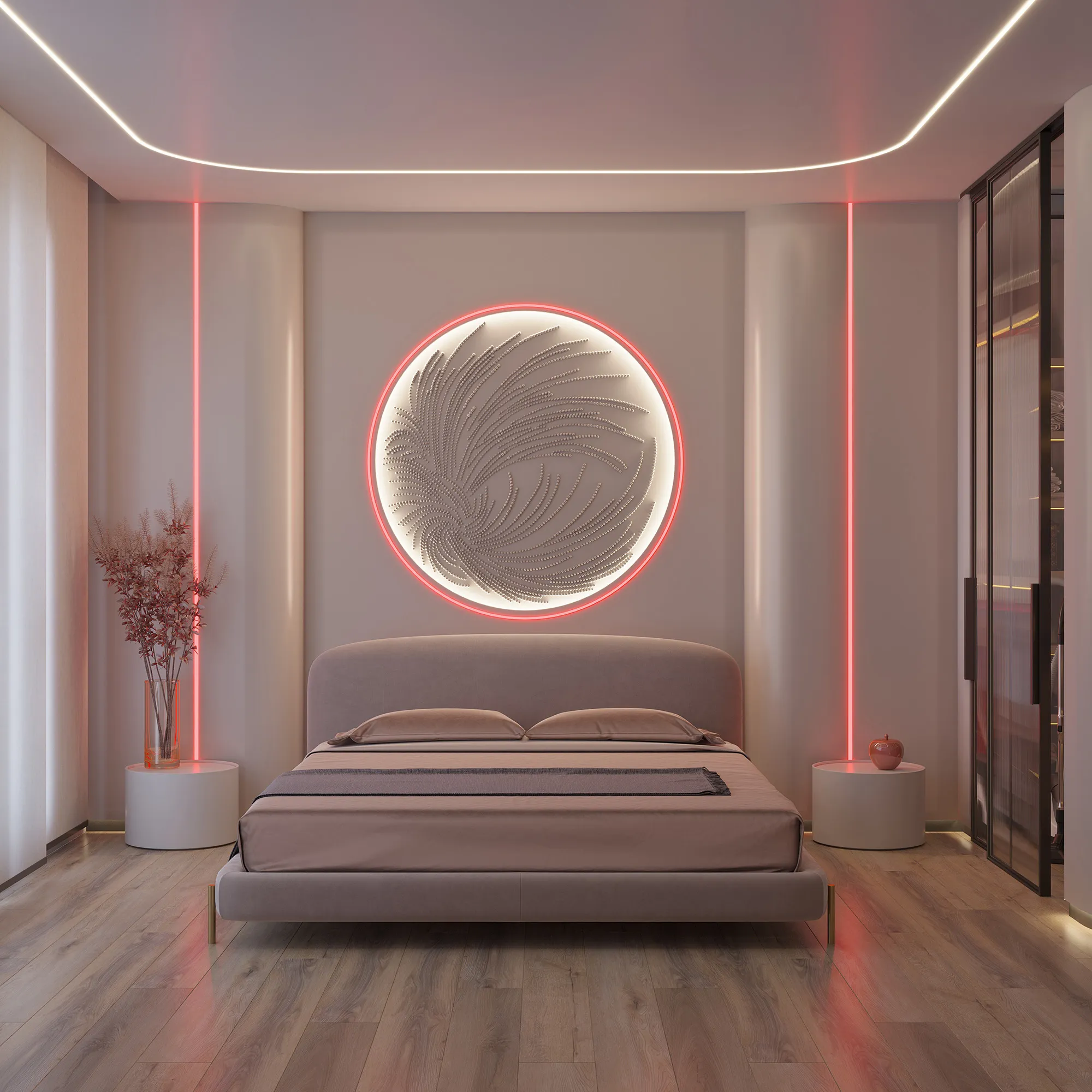 Лента светодиодная герметичная MOONLIGHT-SIDE-A168-4x10mm 24V Red (7.2 W/m, IP65, 5m, wire x2) (Arlight, Вывод прямой, 3 года) - Изображение