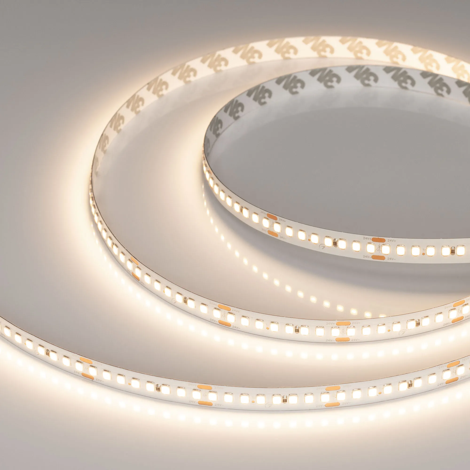 Лента светодиодная RT-A192-10mm 24V Warm3500 (17.6 W/m, IP20, 2835, 5m) (Arlight, высок.эфф.150 лм/Вт) - Изображение